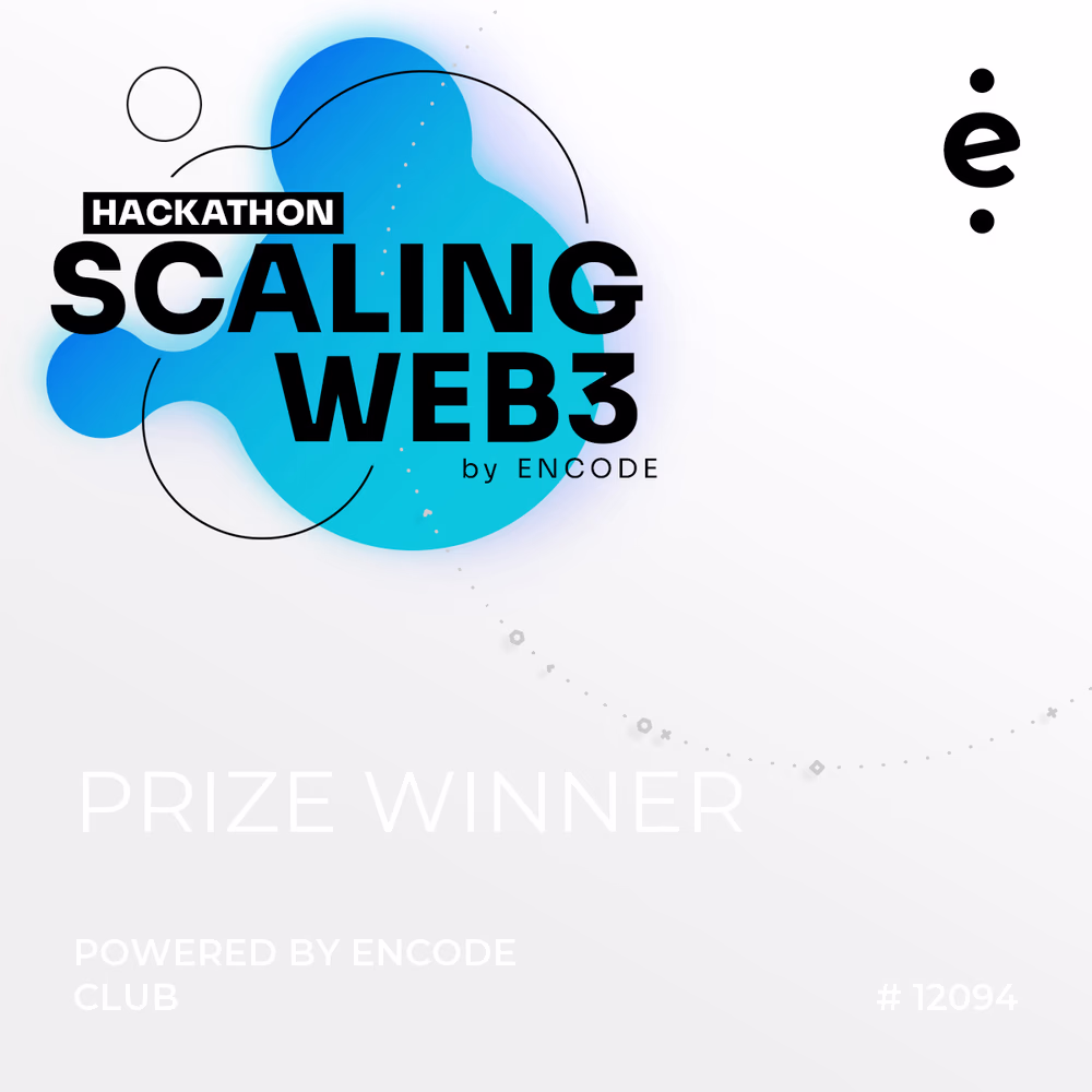 Scaling Web3 Hackathon Winner proof image